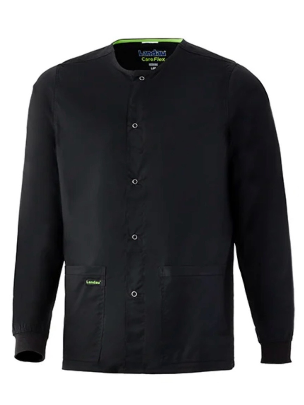 Landau CareFlex Scrub Jacket Unisex Black Solid 3x NEW